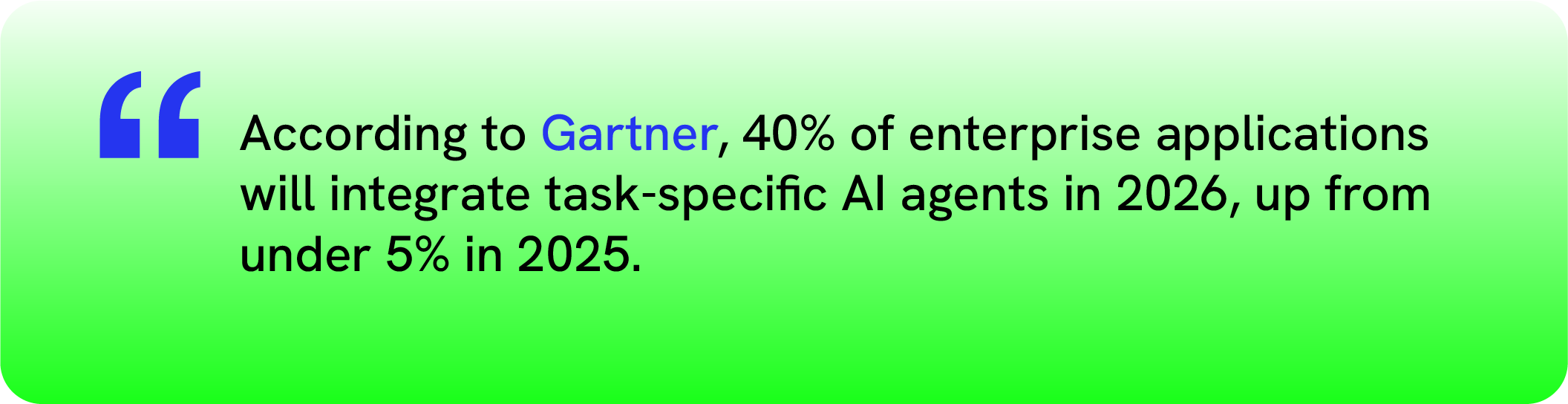 "According to Gartner, 40% of enterprise applications will integrate task-specific AI agents in 2026, up from under 5% in 2025." - Saviynt