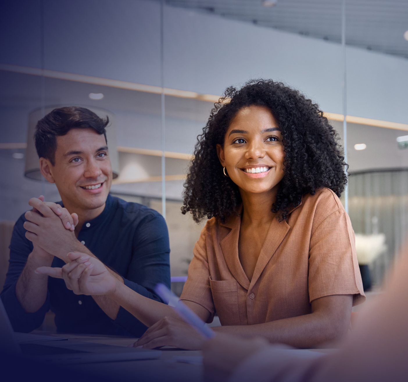 office workers meeting at a table