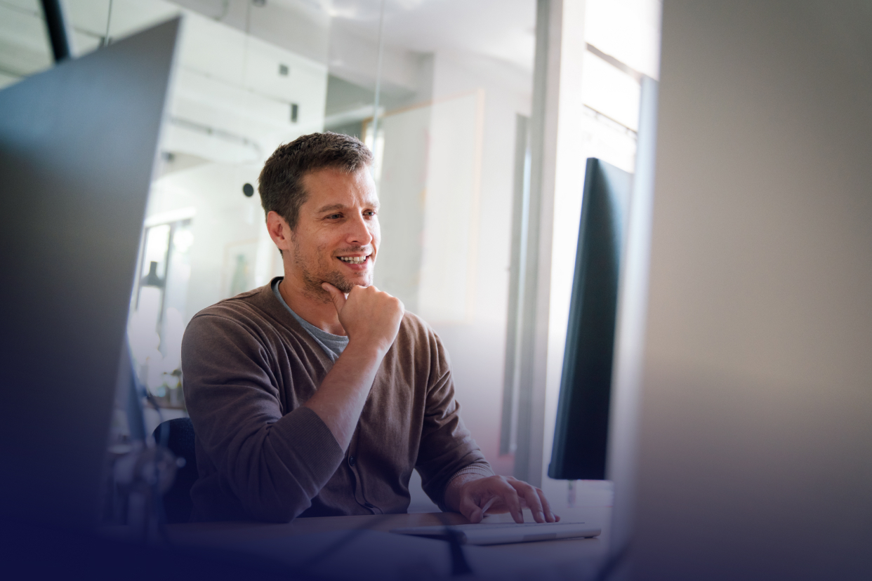 Man looking at computer