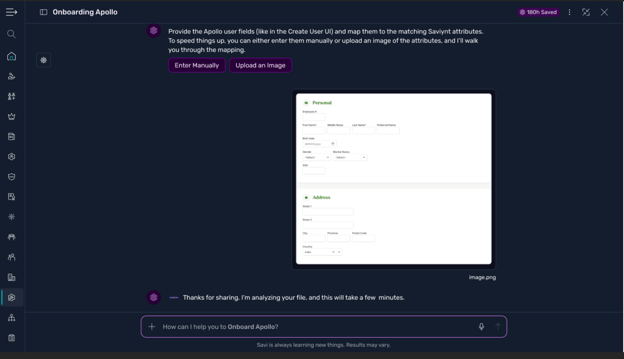 Have Saviynt map attributes by analyzing images to accelerate onboarding.