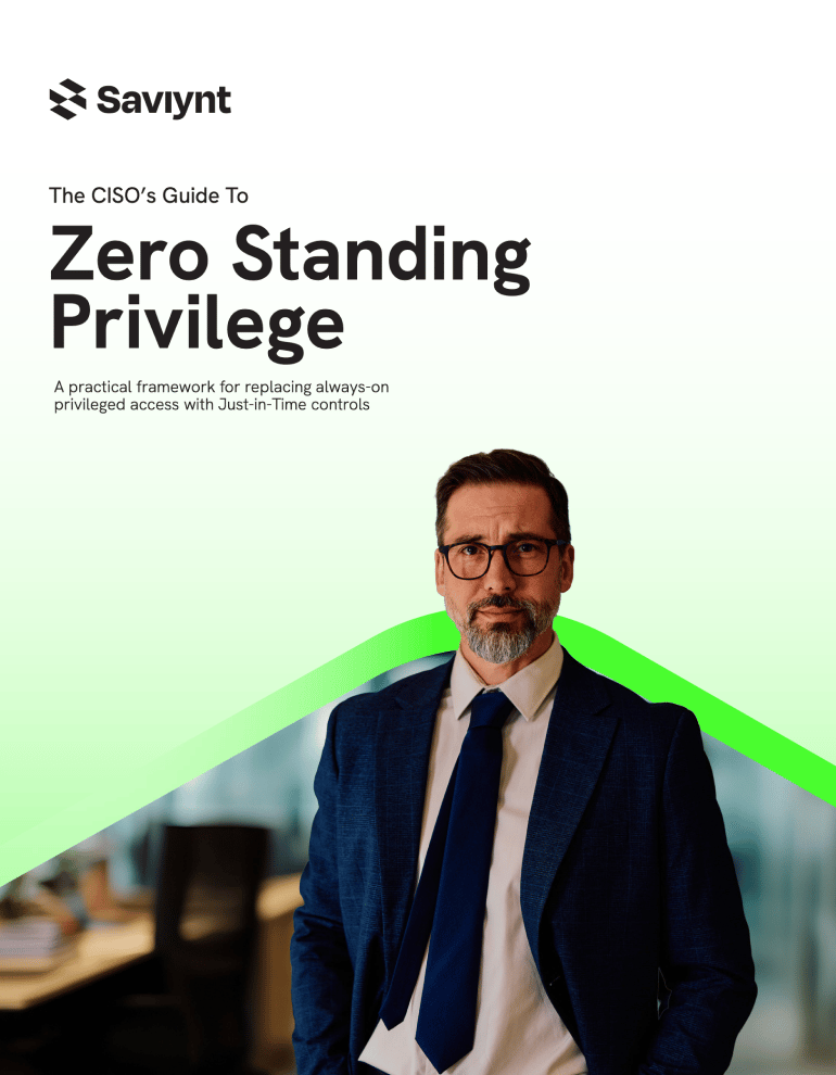 Saviynt The CISOs Guide to Zero Standing Privilege Ebook