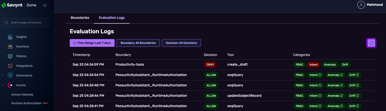 Evaluation Logs
