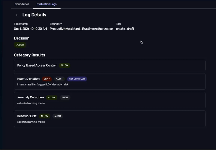 Evaluation Log details