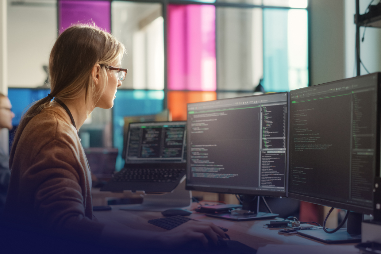 Developer working at computer