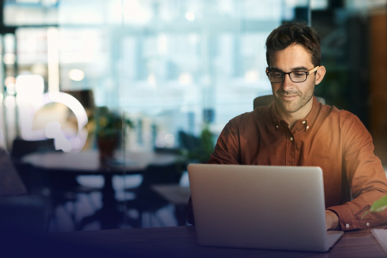 Officer worker at laptop