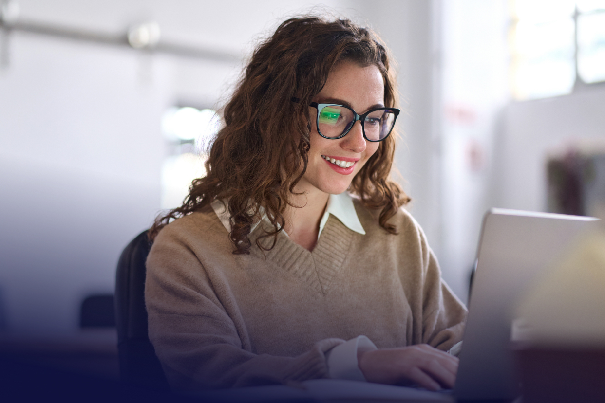 Office worker on laptop