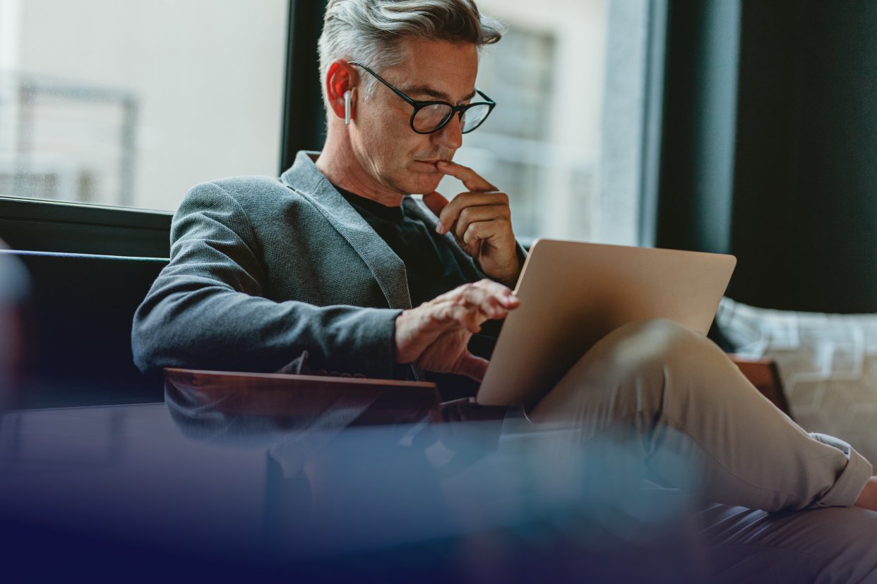 Professional worker on laptop
