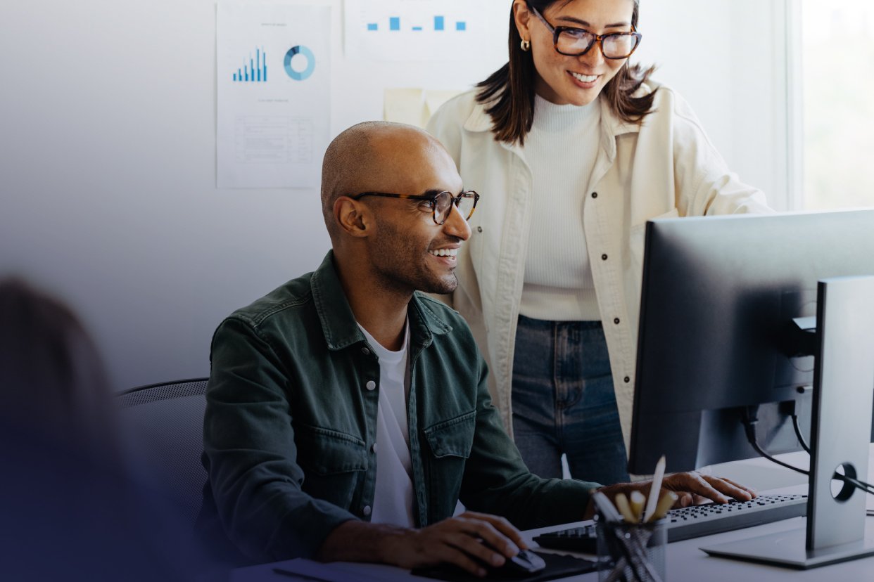 People working on computer