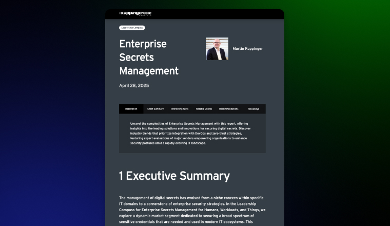 KuppingerCole Analysts: Enterprise Secrets Management