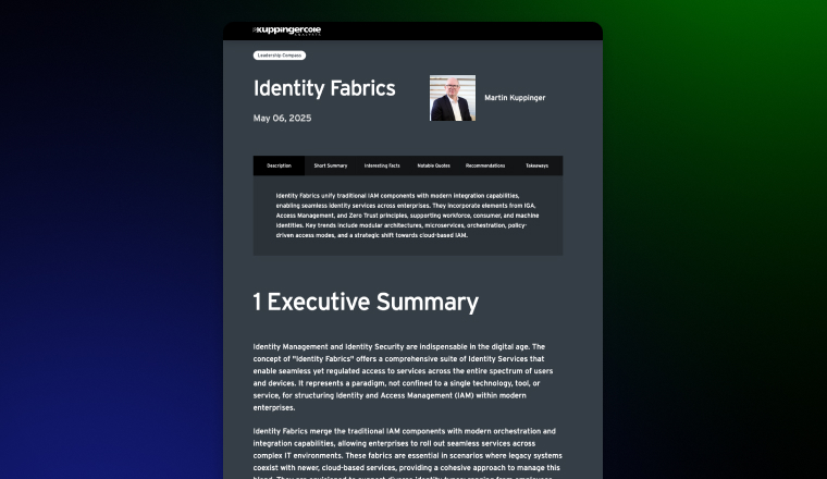 Saviynt named a Leader in KuppingerCole’s 2025 Identity Fabrics Leadership Compass