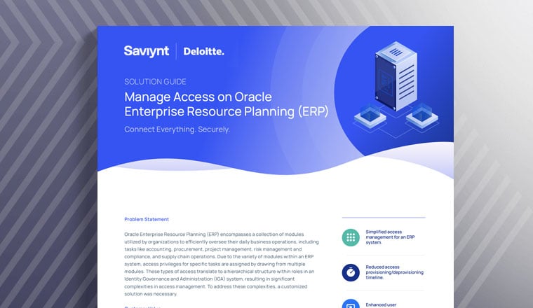 Manage Access on Oracle Enterprise Resource Planning (ERP)