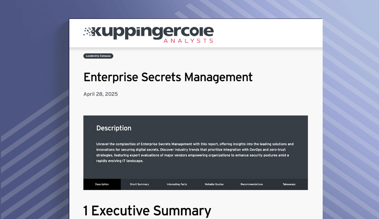 KuppingerCole Analysts: Enterprise Secrets Management